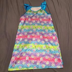 NO SIZE TAG Kid's Girl's Candie's Girl Y2K Peace Rainbow Nightgown Dress Pajamas